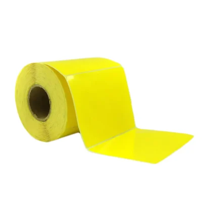 لیبل (برچسب) کاغذی زرد تک ردیفه 100×80