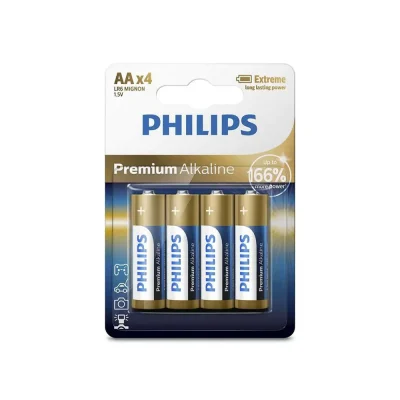 باتری قلمی فیلیپس Premium Alkaline LR06M4B/40 AA بسته 4 عددی