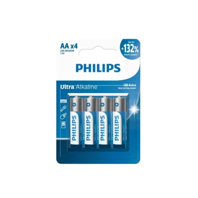 باتری نیم قلم فیلیپس Ultra Alkaline LR03E4B/40 AAA بسته 4 عددی
